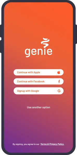 Genie login page
